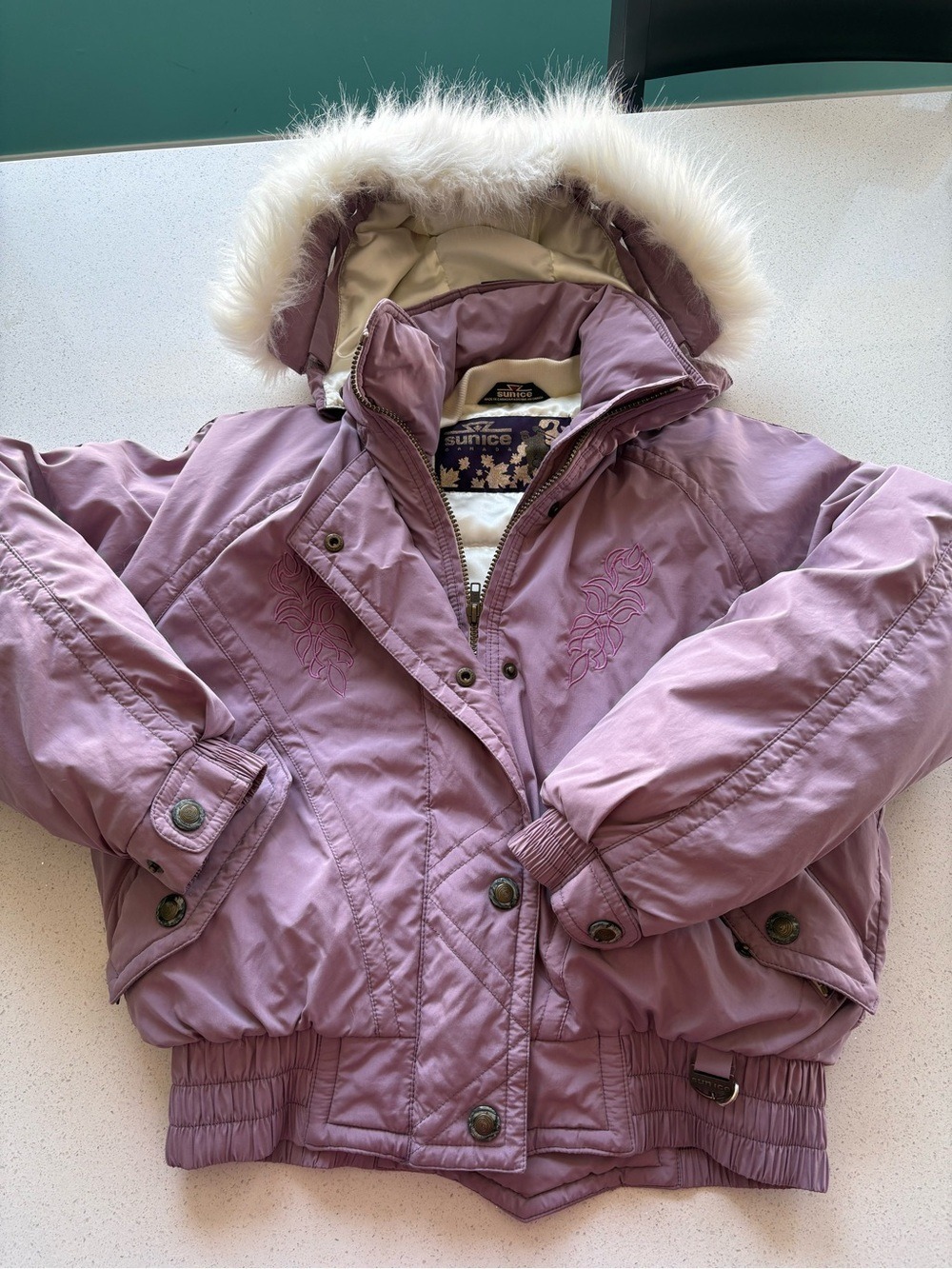 Vintage Sunice puffer ski bomber jacket